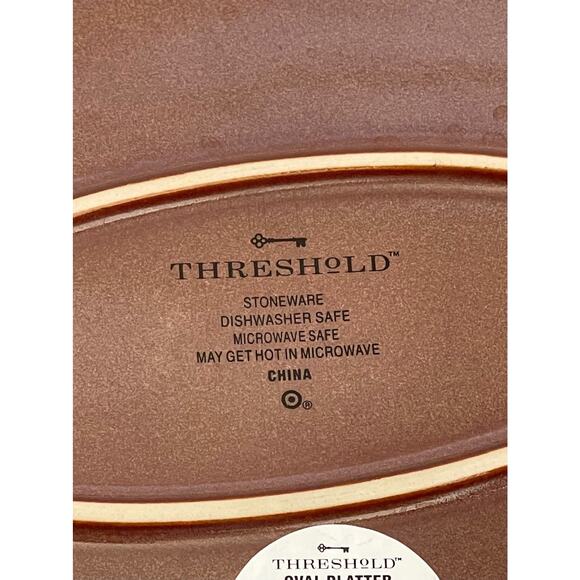 Stoneware Floral Border Oval Serving Platter - Threshold™ - Picture 6 of 7